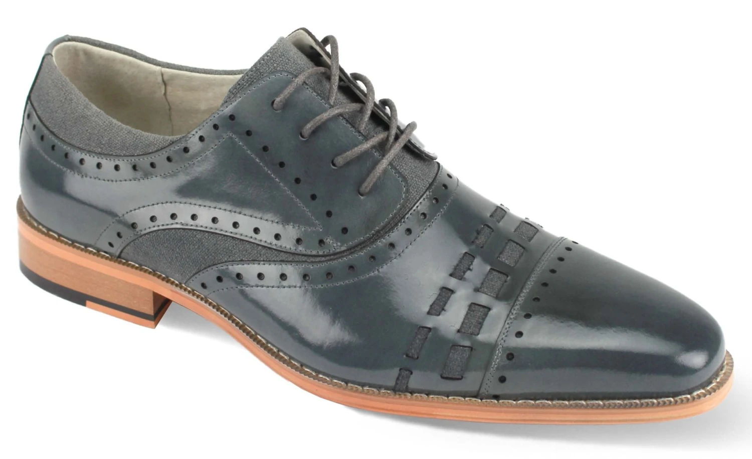 Giovanni Men's Leather High Fashion Dress Shoe - Fabric Accents 4 Giovanni Men's Leather High Fashion Dress Shoe - Fabric Accents - Image 2