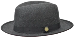 Bruno Capelo Men's Fedora Style Wool Hat - Red Bottom Hats -Stylish Men's Formal Wear princeton charcoal