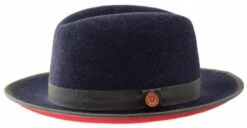 Bruno Capelo Men's Fedora Style Wool Hat - Red Bottom Hats -Stylish Men's Formal Wear princeton denim