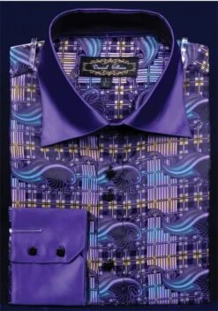 Daniel Ellissa Men's Fashion Dress Shirt - Geometric With Swirl