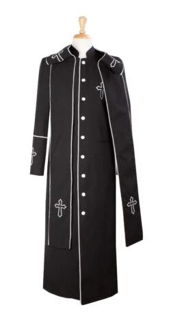Tony Blake Men's Church Robe - Multiple Colors Available -Stylish Men's Formal Wear r 3s black white 1