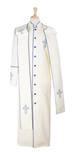 Tony Blake Men's Church Robe - Multiple Colors Available -Stylish Men's Formal Wear r 3s offwhite royal blue 1