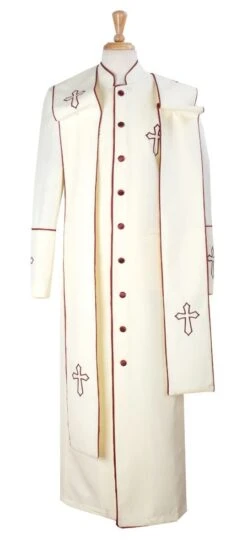Tony Blake Men's Church Robe - Multiple Colors Available -Stylish Men's Formal Wear r 3s offwhite burgundy 1