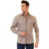 Gravity By Statement Men's Long Sleeve 100% Cotton Shirt - Unique Styles -Stylish Men's Formal Wear r1 1