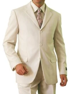 Royal Diamond Men's 2 Piece Executive Suit - Discount Pricing -Stylish Men's Formal Wear r31cream