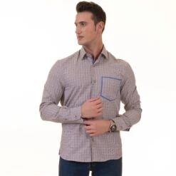 Gravity By Statement Men's Long Sleeve 100% Cotton Shirt - Unique Styles -Stylish Men's Formal Wear r6 1