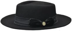 Bruno Capelo Men's Australian Wool Fedora Hat - Wide Brim -Stylish Men's Formal Wear ricardoblackblack opt