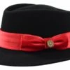Bruno Capelo Men's Australian Wool Fedora Hat - Wide Brim -Stylish Men's Formal Wear ricardoblackred