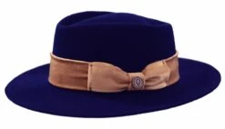 Bruno Capelo Men's Australian Wool Fedora Hat - Wide Brim -Stylish Men's Formal Wear ricardonavycamel