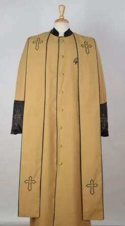 Tony Blake Men's Church Robe With Stole - Pastor Church Robe -Stylish Men's Formal Wear robe2 gold black