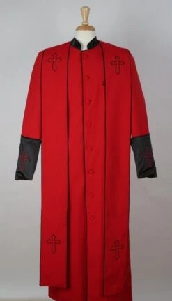 Tony Blake Men's Church Robe With Stole - Pastor Church Robe -Stylish Men's Formal Wear robe2 red black 8