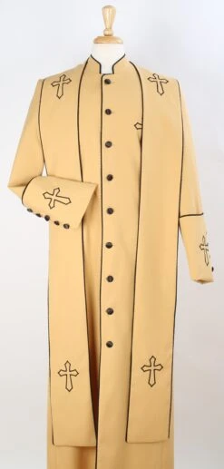 Tony Blake Men's Church Robe - Multiple Colors Available -Stylish Men's Formal Wear robe3 gold black 7