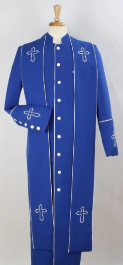 Tony Blake Men's Outlet Church Robe - Multiple Colors Available -Stylish Men's Formal Wear robe3 royal blue white 6 1 2