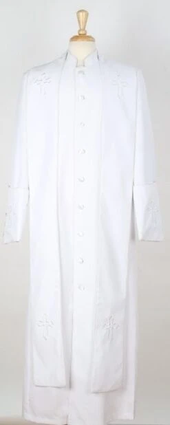 Tony Blake Men's Outlet Church Robe - Multiple Colors Available -Stylish Men's Formal Wear robe3 white 1 9 2