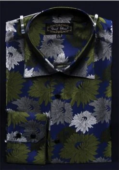 Daniel Ellissa Men's Fashion Dress Shirt - Sunflower Pattern -Stylish Men's Formal Wear royal 1 3