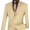 SMB Couture Men's 2 Piece Executive Suit - Solid Colors -Stylish Men's Formal Wear s 2pp beige 3 1 1 1