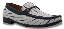 Montique Men's Fashion Dress Shoe - Diamond Stripes -Stylish Men's Formal Wear s2303 navy