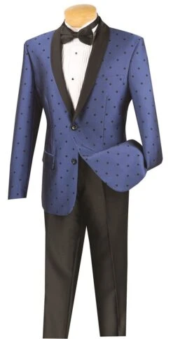 Vinci Men's 2 Piece Slim Fit Suit - Fancy Polka Dot