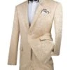 Vinci Men's 2 Piece Slim Fit Suit - Stylish Accented Patterns -Stylish Men's Formal Wear s2f 1 beige