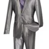 Vinci Men's 2 Piece Slim Fit Suit - Fashion Sharkskin 2 Vinci Men's 2 Piece Slim Fit Suit - Fashion Sharkskin -Stylish Men's Formal Wear s2rk 5 gray en