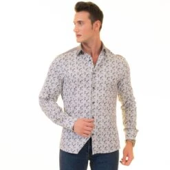 Gravity By Statement Men's Long Sleeve 100% Cotton Shirt - Varying Patterns 13 Gravity By Statement Men's Long Sleeve 100% Cotton Shirt - Varying Patterns -Stylish Men's Formal Wear s6 3