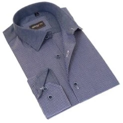 Gravity By Statement Men's Long Sleeve 100% Cotton Shirt - Varying Patterns 14 Gravity By Statement Men's Long Sleeve 100% Cotton Shirt - Varying Patterns -Stylish Men's Formal Wear s7.prato stripe jpg