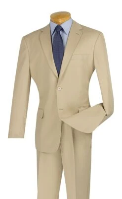 Vinci Men's 2 Piece Poplin Outlet Suit - 2 Button Jacket 16 Vinci Men's 2 Piece Poplin Outlet Suit - 2 Button Jacket -Stylish Men's Formal Wear s 2pp beige 31