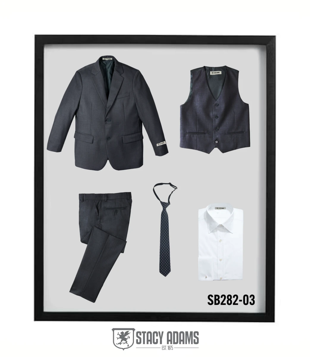 Stacy Adams Boy's 5 Piece Suit In Solid Colors - Varied Ties 4 Stacy Adams Boy's 5 Piece Suit In Solid Colors - Varied Ties - Image 2