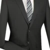 Vinci Men's 2 Button Slim Fit Suits - Simply Stylish -Stylish Men's Formal Wear sc900 12 black