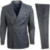 Stacy Adams Men's 3 Piece Double Breasted Suit - Glen Check -Stylish Men's Formal Wear sm105h charcoal blue