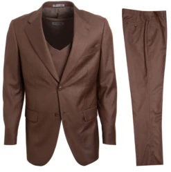 Stacy Adams Men's 3 Piece Executive Slim Suit - Textured Solid -Stylish Men's Formal Wear sm324h cognac