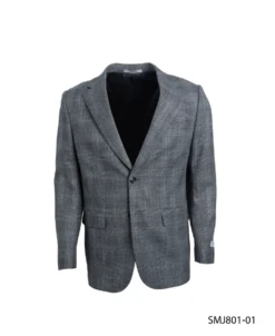 Stacy Adams Men's Hybrid Fit Sport Coat - Glen Plaid -Stylish Men's Formal Wear smj801h grey