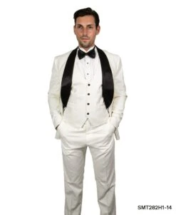 Stacy Adams Men's 3 Piece Tuxedo - Shawl Lapel 15 Stacy Adams Men's 3 Piece Tuxedo - Shawl Lapel -Stylish Men's Formal Wear smt282h1 14 ivory2 25