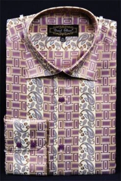 Daniel Ellissa Men's Fashion Dress Shirt - Complex Varied Pattern 22 Daniel Ellissa Men's Fashion Dress Shirt - Complex Varied Pattern -Stylish Men's Formal Wear soft butter 1 1