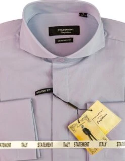 Statement Men's Long Sleeve 100% Cotton Shirt - Spread Collar -Stylish Men's Formal Wear sp 100 lavender