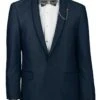 Vinci Men's 2pc Sharkskin Slim Fit Suit - Trimmed Shawl Lapel -Stylish Men's Formal Wear ssh 1 blue