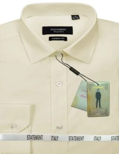Statement Men's Long Sleeve 100% Cotton Shirt - Modern Fit -Stylish Men's Formal Wear sta 100 off white