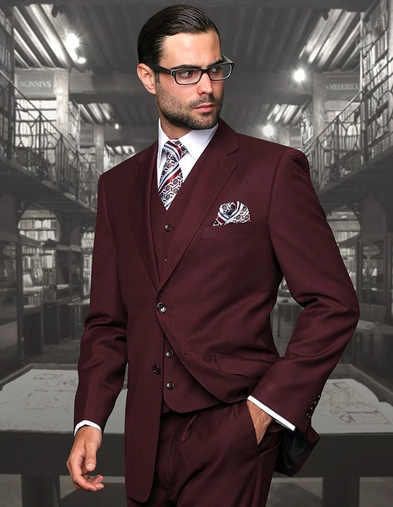 Statement Men's 100% Wool 3 Piece Suit - Tailored Fit 5 Statement Men's 100% Wool 3 Piece Suit - Tailored Fit - Image 3