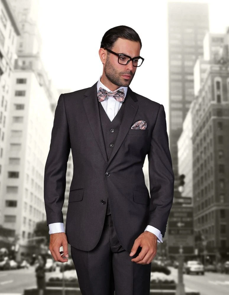 Statement Men's 100% Wool 3 Piece Suit - Tailored Fit 8 Statement Men's 100% Wool 3 Piece Suit - Tailored Fit - Image 6