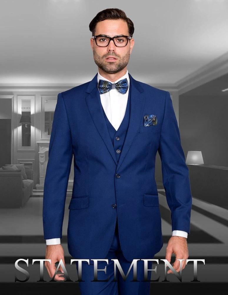 Statement Men's 100% Wool 3 Piece Suit - Tailored Fit 14 Statement Men's 100% Wool 3 Piece Suit - Tailored Fit - Image 12