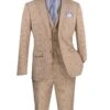 Vinci Men's 3 Piece Slim Fit Suit - Glen Plaid