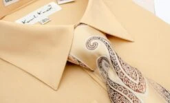 Karl Knox Men's French Cuff Shirt Set - Gradient Jacquard -Stylish Men's Formal Wear sx4450 closeup 1 opt