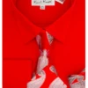 Karl Knox Men's French Cuff Shirt Set - Gradient Jacquard -Stylish Men's Formal Wear sx4450 fire red