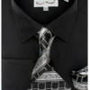Karl Knox Men's French Cuff Shirt Set - Layered Cubic Design