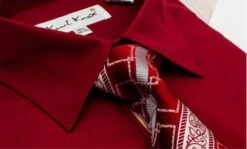 Karl Knox Men's French Cuff Shirt Set - Layered Cubic Design -Stylish Men's Formal Wear sx4451 closeup opt 1