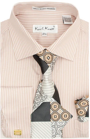 Karl Knox Men's French Cuff Shirt Set - Triple Pattern Checker 5 Karl Knox Men's French Cuff Shirt Set - Triple Pattern Checker - Image 3