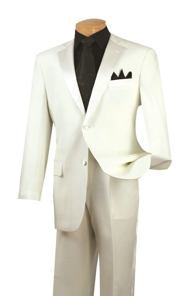 Vinci Men's 2 Piece Poplin Tuxedo - Satin Trim And Buttons 6 Vinci Men's 2 Piece Poplin Tuxedo - Satin Trim And Buttons - Image 4