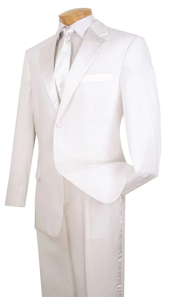 Vinci Men's 2 Piece Poplin Tuxedo - Satin Trim And Buttons 3 Vinci Men's 2 Piece Poplin Tuxedo - Satin Trim And Buttons