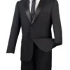 Vinci Men's 2 Piece Wool Feel Tuxedo - 2 Button Jacket -Stylish Men's Formal Wear t 900 black 4