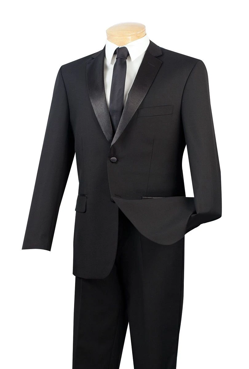 Vinci Men's 2 Piece Wool Feel Tuxedo - 2 Button Jacket